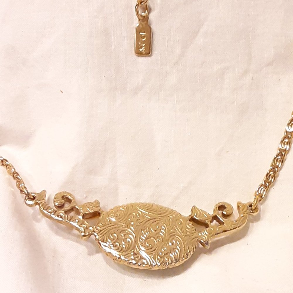 1928's gold tone faux pearl choker - Picture 3 of 7